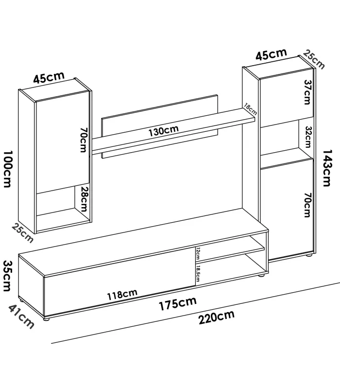 Mueble de salón Kala Blanco Nordic elegante y funcional