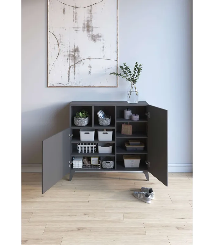Zapatero 2 puertas grafito, ideal para tu hogar
