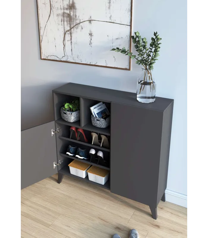 Zapatero 2 puertas grafito, ideal para tu hogar