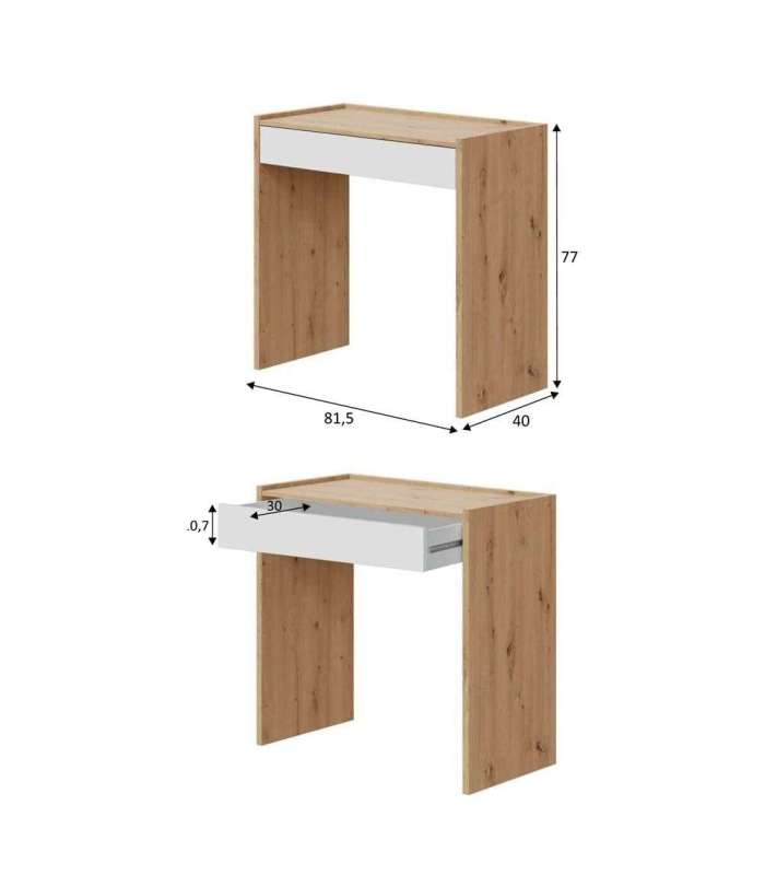 copy of Reversible desk with buc model Desing in Cement Grey