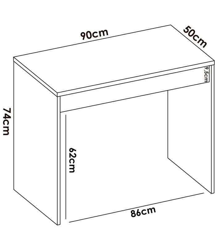 copy of Mesa escritorio Luka con cajón acabado en Roble y