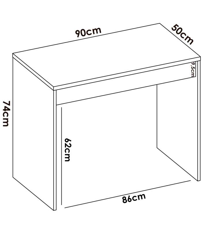 copy of Reversible desk with buc model Desing in Cement Grey