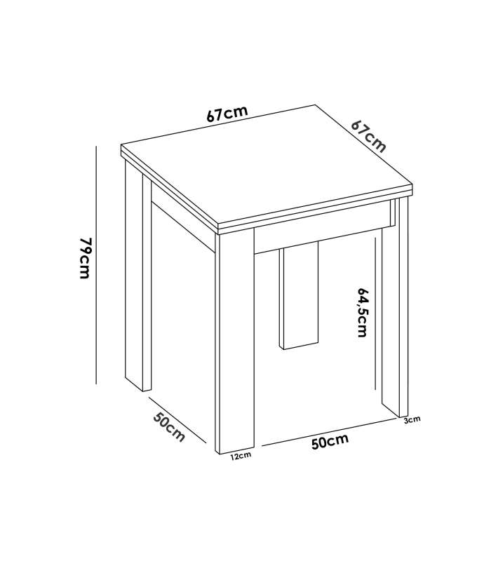 copy of Extensible multifunction Kendra dining table with 5