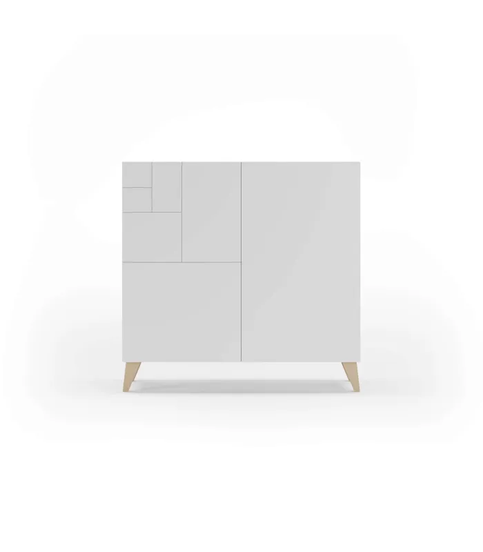 Zapatero roble claro/blanco, 90x90x27 cm, 12-14 pares