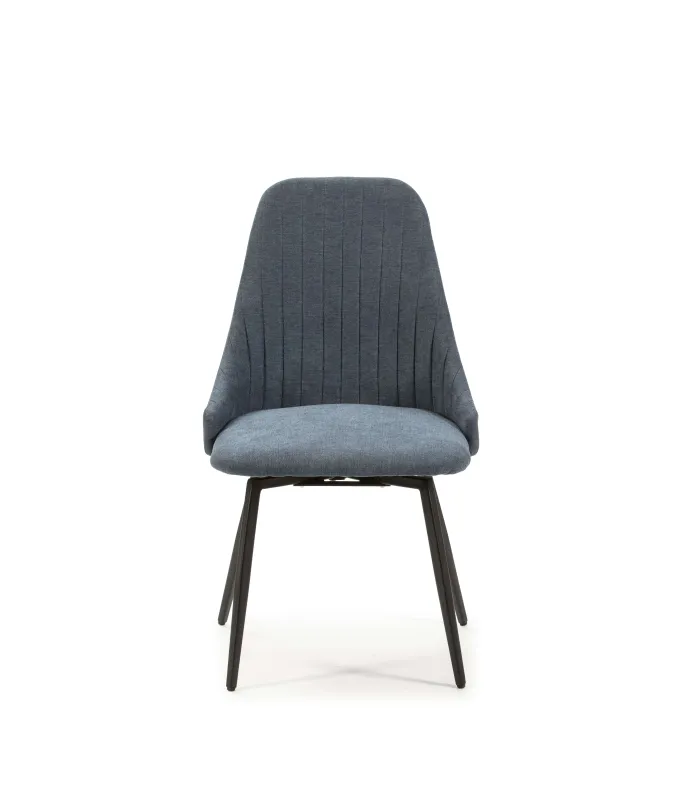 Lot de 2 chaises pivotantes Elma finition bleue 46/90
