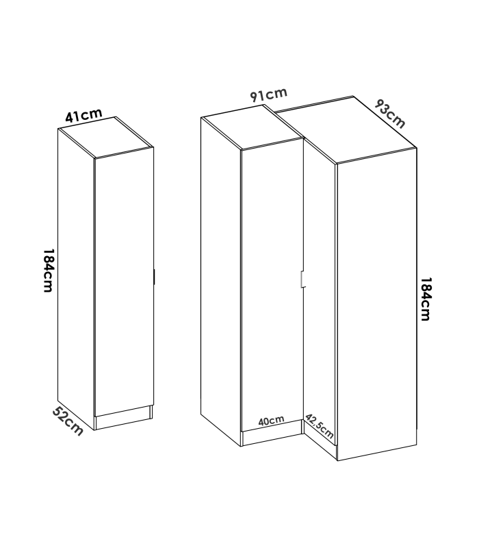 copy of Armoire 3 portes battantes finition blanche 202