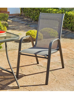 Pack de 2 sillones apilables de jardín gris