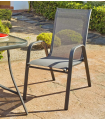 cópia de Cadeira de braços empilhável para terraço de jardim Sulam-3 aço/têxtil cinzento antracite, 94cm(altura) 54cm(largura) 8