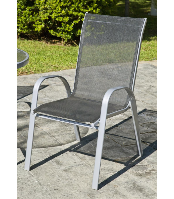 copy of Steel/textile armchair Seul-3 stackable.