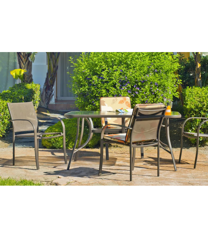 copy of Table set + 4 armchairs Macau-150/4 steel.