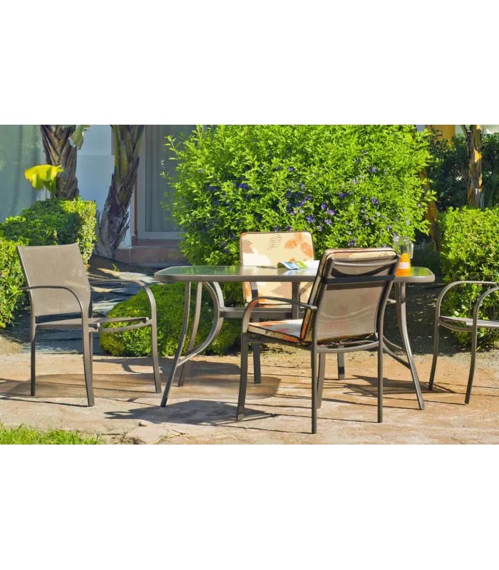 copy of Table set + 4 armchairs Macau-150/4 steel.