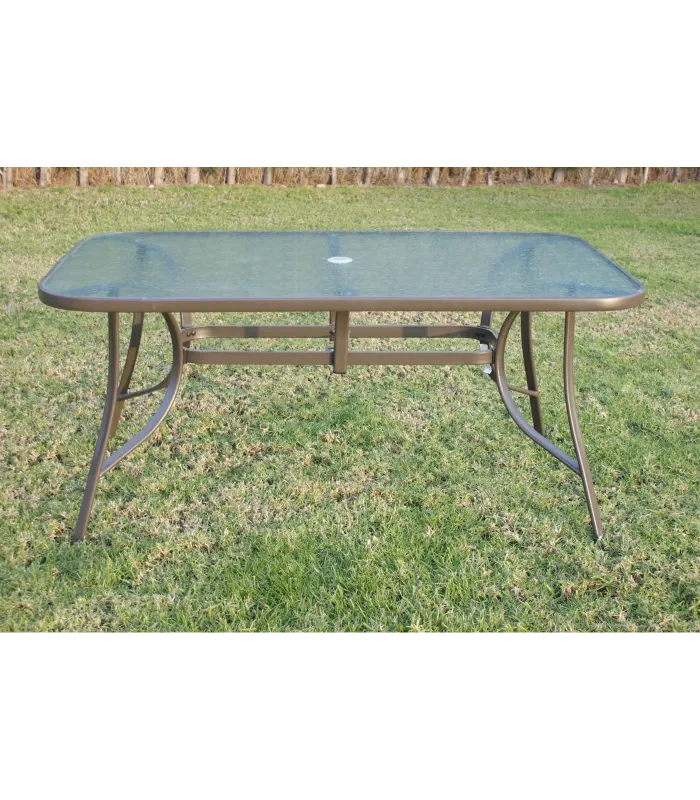 Mesa de acero Macao-150 bronce, 150x90x75 cm