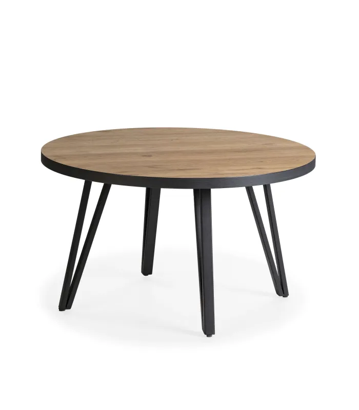 Mesa de centro redonda Mateo, natural 80x80cm