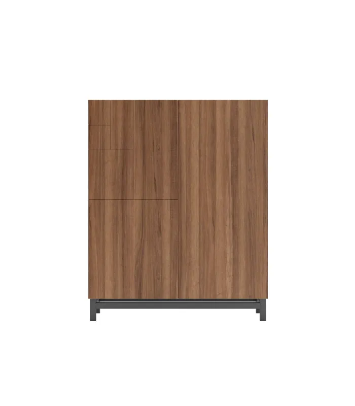 Zapatero modelo 515, nogal claro con patas grafito