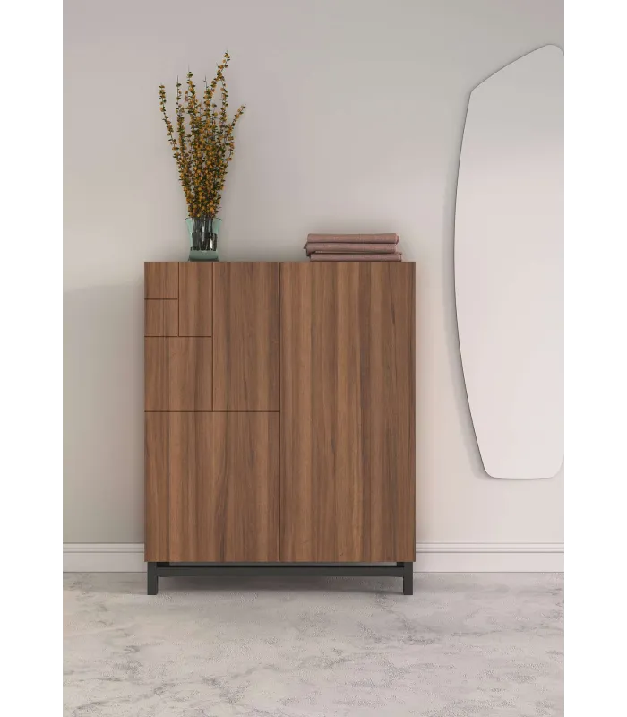 Zapatero modelo 515, nogal claro con patas grafito