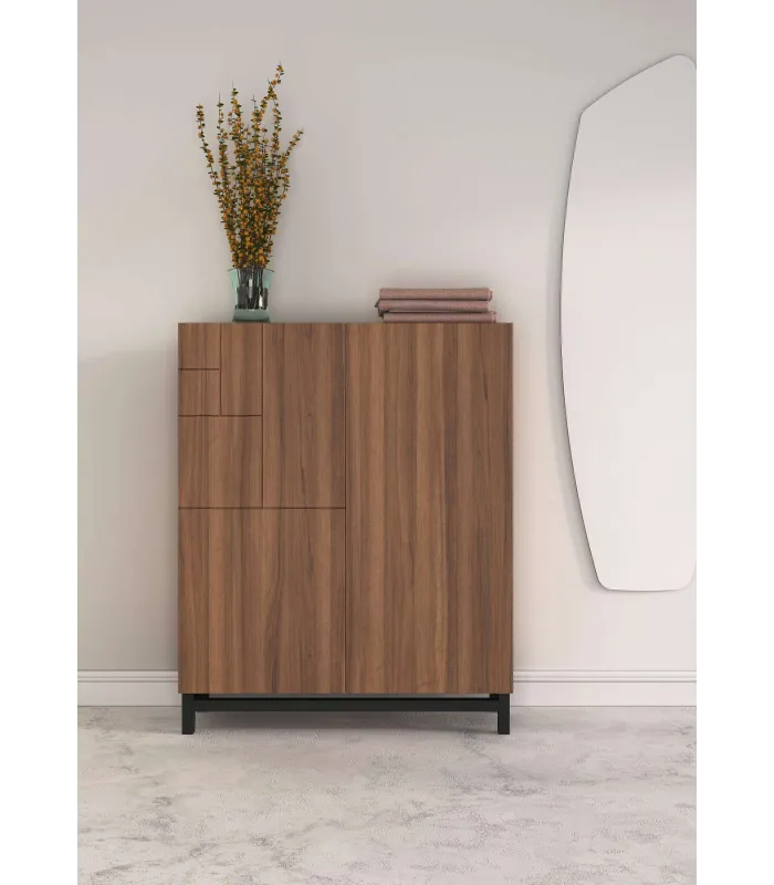 Zapatero moderno nogal claro, 90x112x27 cm