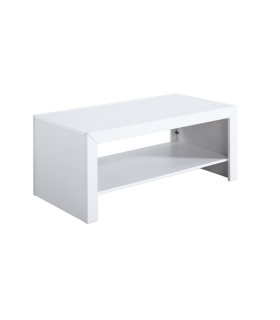 Rectangular white lacquered coffee table.
