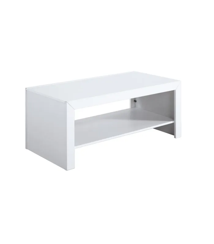 Mesa de centro lacada blanca rectangular 110x55 cm