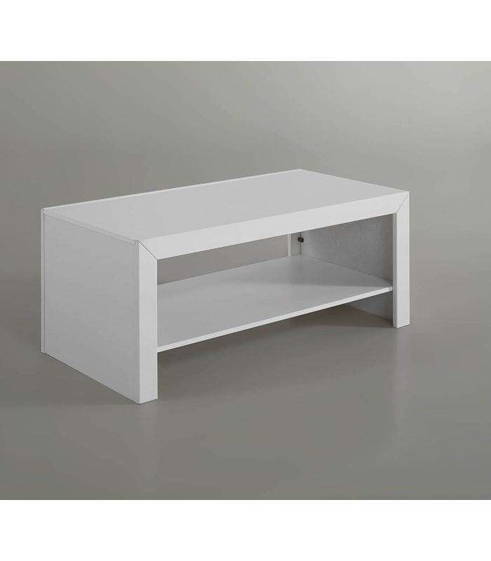 Rectangular white lacquered coffee table.