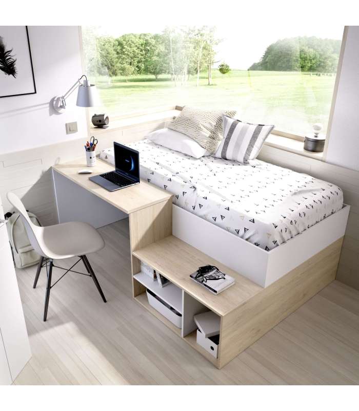 DKT Con cajones cópia de Rala Compact Bed 90 cm em branco 67,5