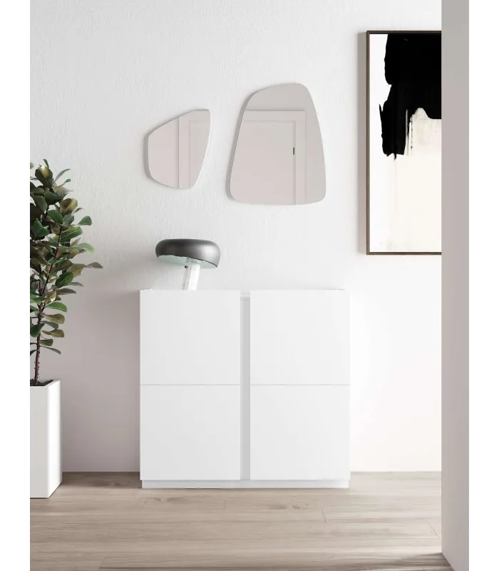 Zapatero blanco multifuncional 90x95x35 cm