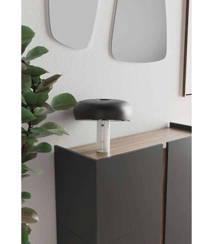 Sapateira 516 grafite/nogueira, organização prática para sapatos