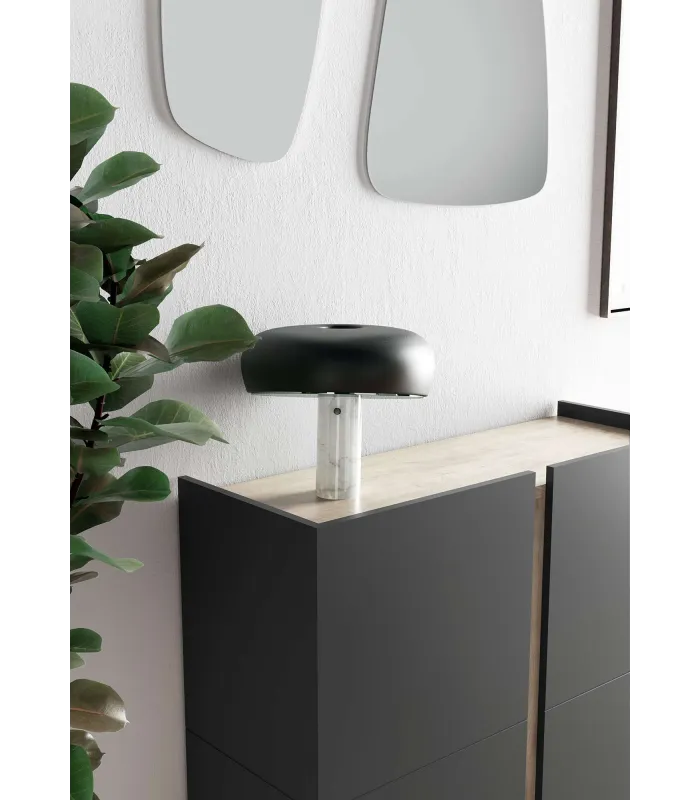 Receptor 516 grafite/roble, 90x95x35 cm - Organizador de sapatos