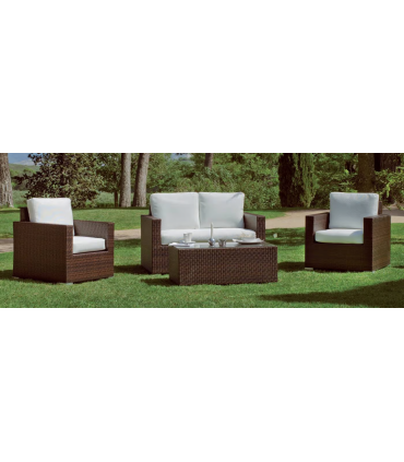Sofa set 2 places + 2 armchairs with cushion + table center