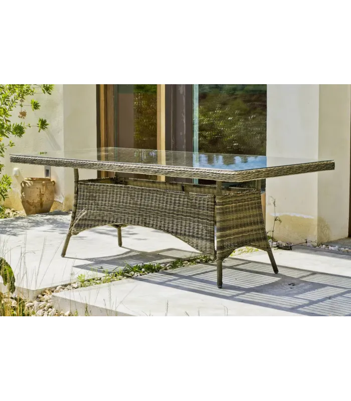 Conjunto de mesa y sillas Borsalino, ratán sintético