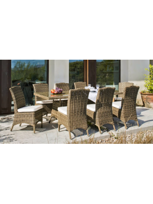 Conjunto de mesa y sillas Borsalino, ratán sintético