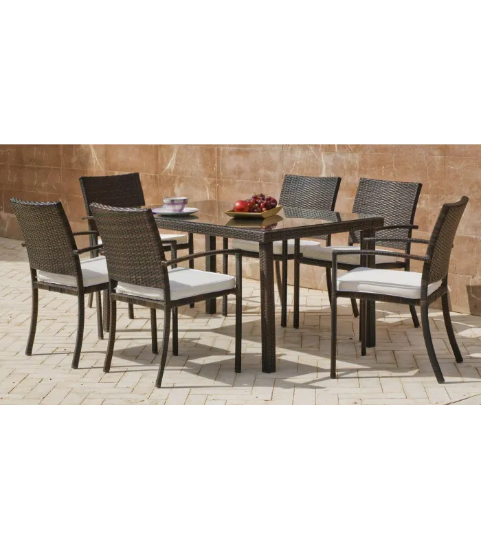 Conjunto jardín de mesa y 4 sillones Bahia