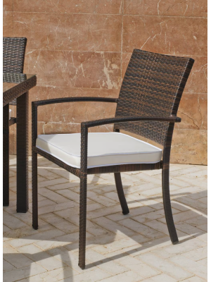 Pack de 2 sillones apilables con cojines blancos