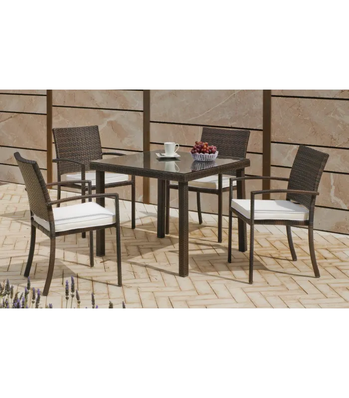 Sillones apilables con cojines para jardín y terraza