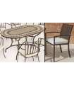 Conjunto mosaico jardín de mesa y 4 sillones con cojines Oasis/Bahia-150/4.
