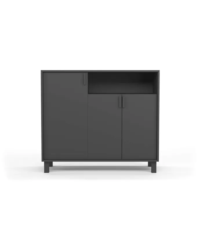 Recibidor zapatero 3 puertas en acabado grafito