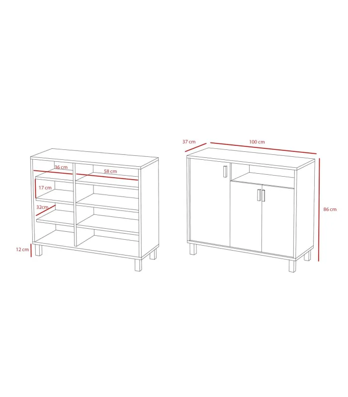 Sapato receptor 3 portas branco Modelo 520