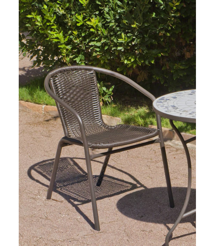 copy of Set terrace garden table + 2 armchairs steel Brazil-60.