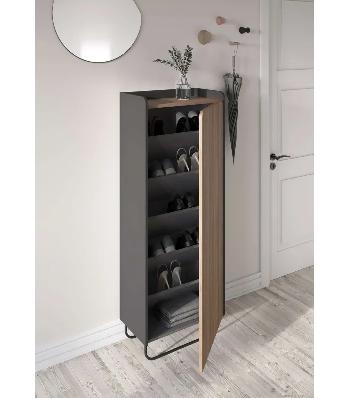 Receptor de sapatos 1 porta Modelo 525 grafite/gal