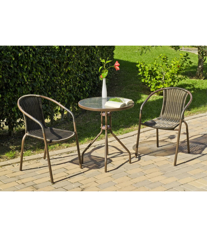 Fauteuil de terrasse de jardin Brasil-3 acier 78 cm(hauteur) 55