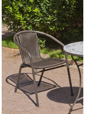 Sillones de jardín apilables de acero y ratán sintético