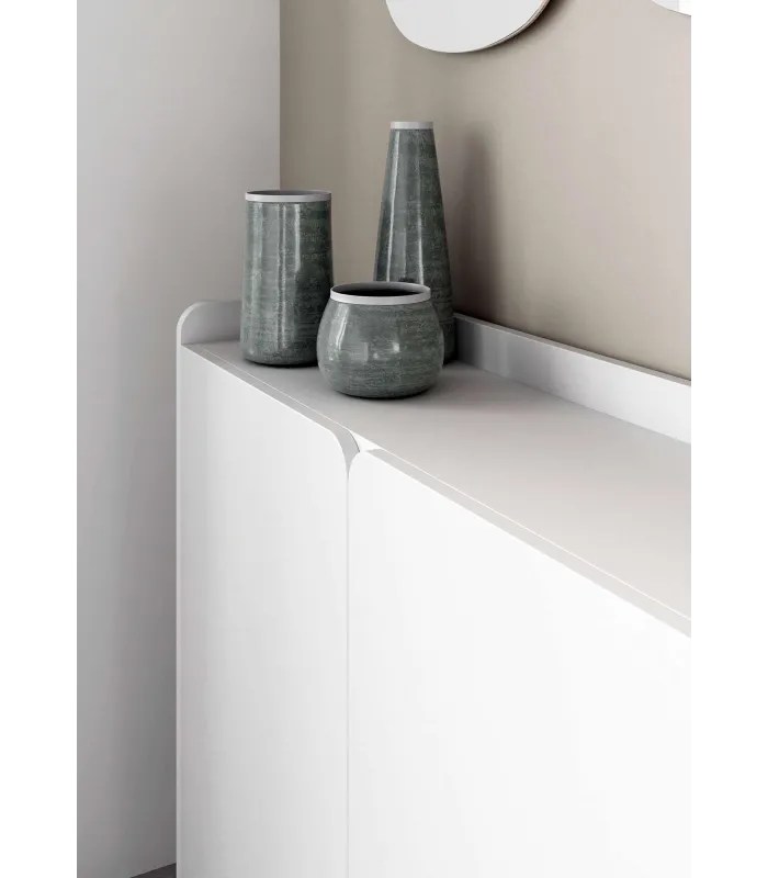 Recibidor zapatero moderno en blanco 87x90x25.5 cm