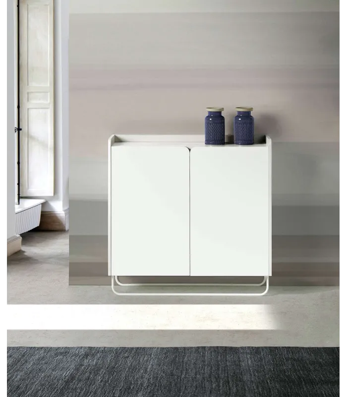 Recibidor zapatero moderno en blanco 87x90x25.5 cm