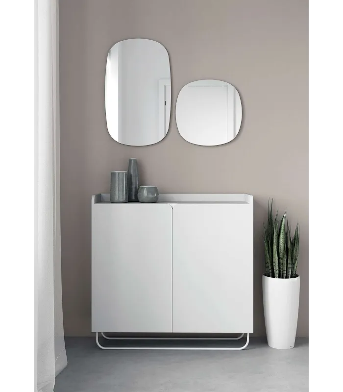 Recibidor zapatero moderno en blanco 87x90x25.5 cm