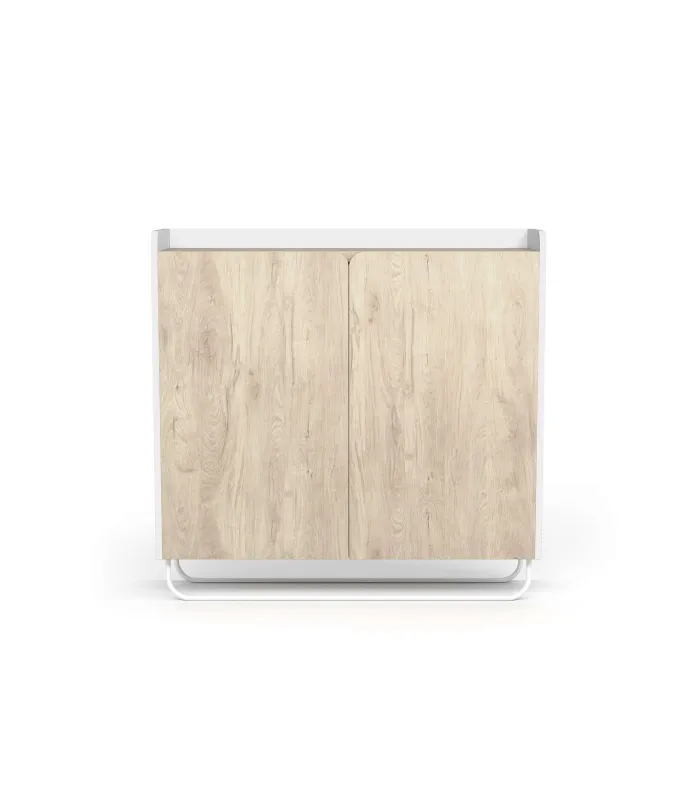 Recibidor zapatero 2 puertas blanco y roble claro