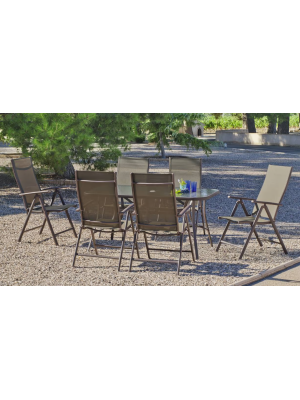 copy of Table set + 4 armchairs Macau-150/4 steel.