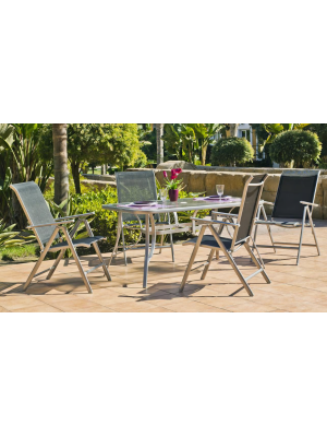 copy of Table set + 4 armchairs Macau-150/4 steel.