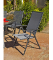 copy of Fauteuil chaise longue jardin terrasse Seul-5 acier/textile 100 cm(hauteur) 58 cm(largeur)62/98 cm(profondeur)