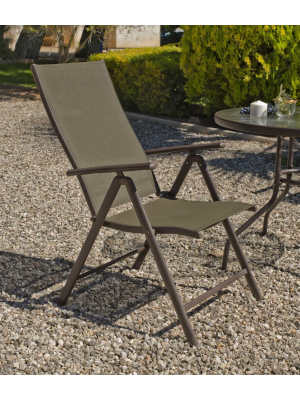 Pack 2 Sillones Plegables Acero Textilen Bronce