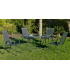 Table set + 4 armchairs in Cordoba/Sulam-140/4 steel.