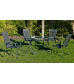 Table set + 4 armchairs in Cordoba/Sulam-140/4 steel.